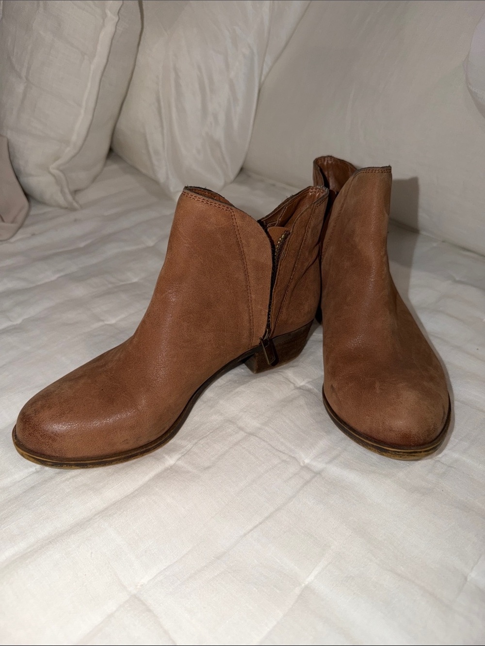 Lucky Brand Tan Leather Ankle Booties